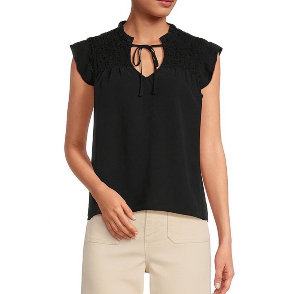 Cloth and Stone Black linen tank top